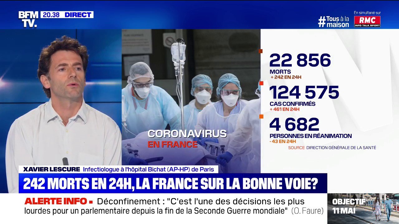 Le Dr Xavier Lescure constate toujours "une forte décrue" en réanimation à l'hôpital Bichat