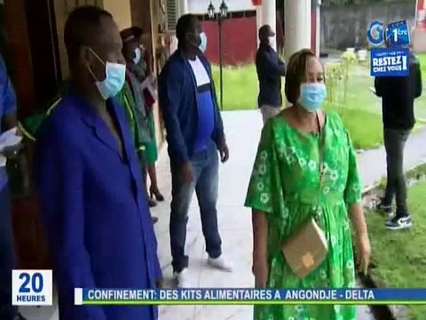 RTG / Covid 19 - Don - Le Président du Conseil Economique, Social et environnemental s’est rendu à Angondje-Delta pour apporter son soutien en distribuant les produits de premières nécessités