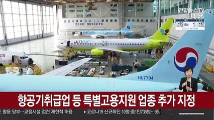 항공기취급업 등 특별고용지원 업종 추가 지정