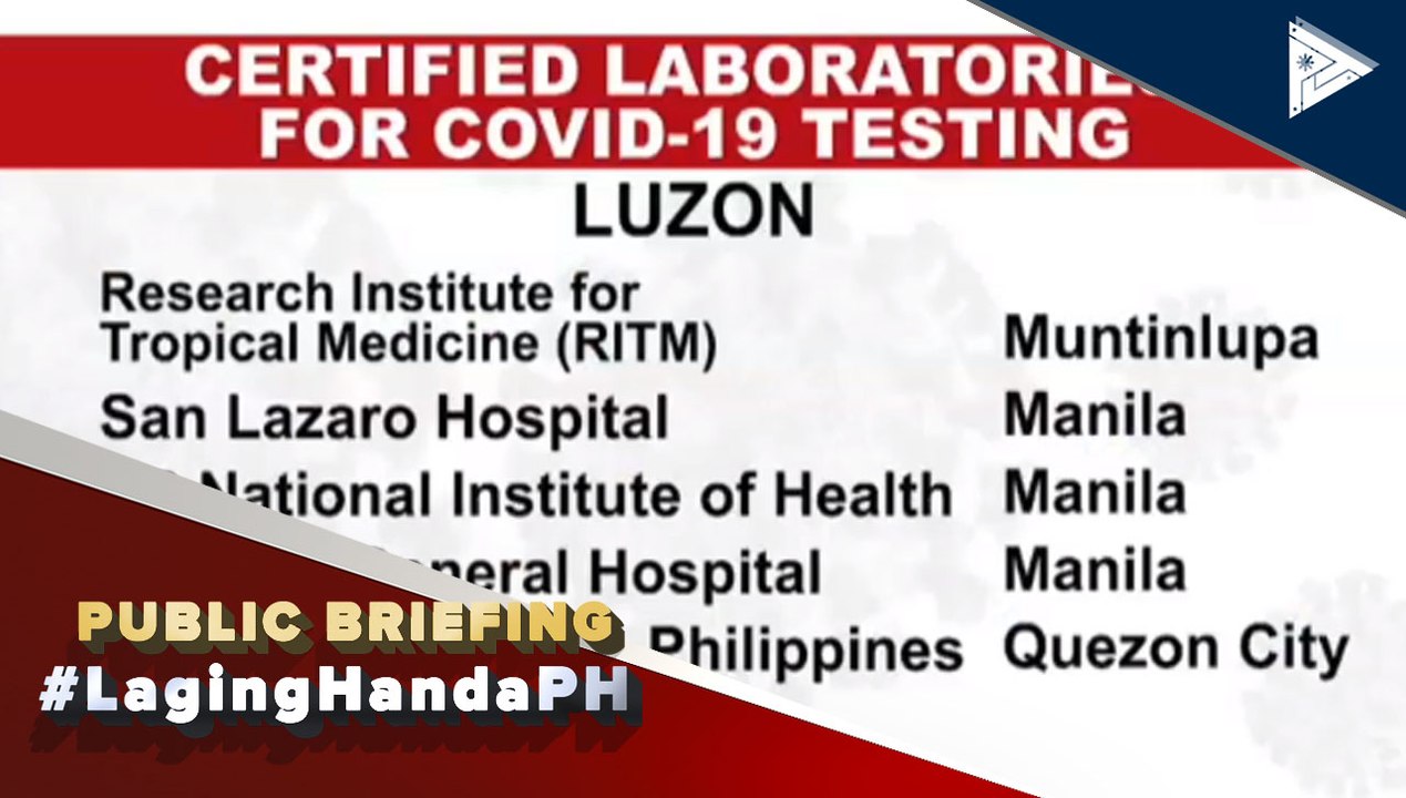 Licensed laboratories for CoVID-19 testing as of  April, 19, 2020