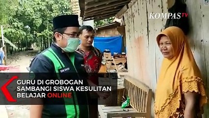 Sulit Belajar Online, Rumah Siswa di Pinggir Hutan Tetap Didatangi Guru di Grobogan
