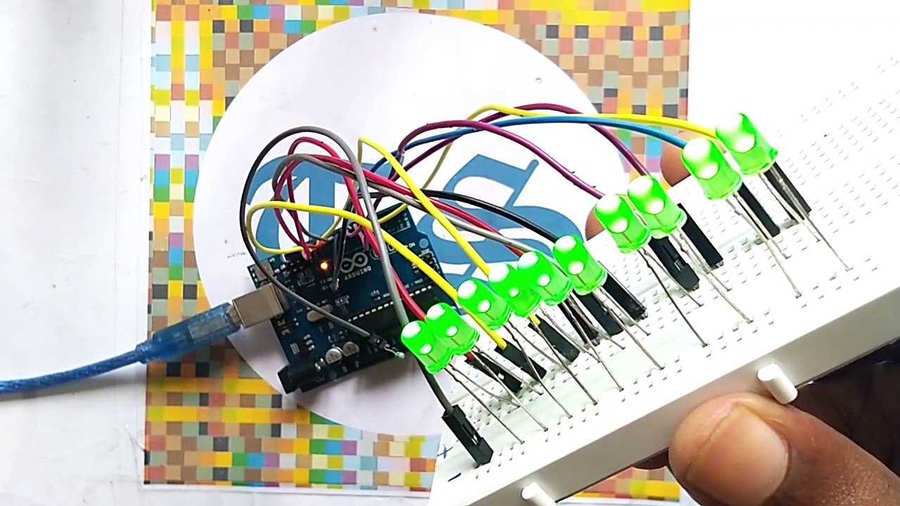 HOW TO MAKE A SEQUENTIAL LED BLINKING CIRCUIT USING ARDUINO UNO