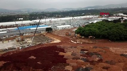 SANCAKTEPE'DEKİ HASTANENİN SON DURUMU HAVADAN GÖRÜNTÜLENDİ