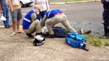 Motociclista fica ferido em colisão na Avenida Olindo Periolo