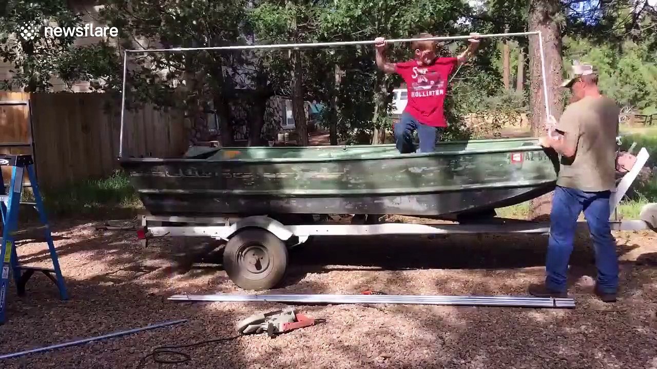 Arizona father and son build a folding boat blind for under $250