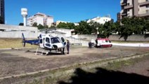 Helicóptero do Consamu faz transferência de paciente com problemas respiratórios