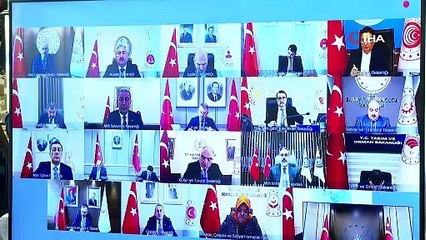 Cumhurbaşkanlığı kabinesi video konferansla toplandı