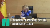La consejera de Sanidad de Castilla y León, rompe a llorar al recordar a los sanitarios fallecidos