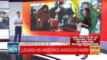 Llegaron 400 argentinos varados en Madrid