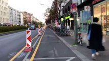 Temporary bicycle lanes drawn on German road to ensure safe social distance amid coronavirus crisis