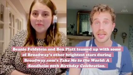 BFFs Beanie Feldstein and Ben Platt performed the perfect Broadway duet together