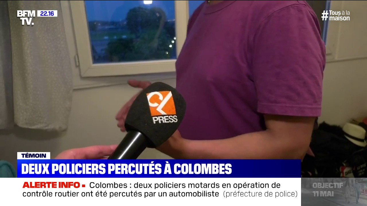 Colombes: ce témoin raconte avoir vu la voiture "foncer sur le policier qui était derrière sa moto"