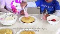 Japanese Strawberry Shortcake in a Frying Pan (NO OVEN Cake Recipe) | OCHIKERON Create Eat Happy :)