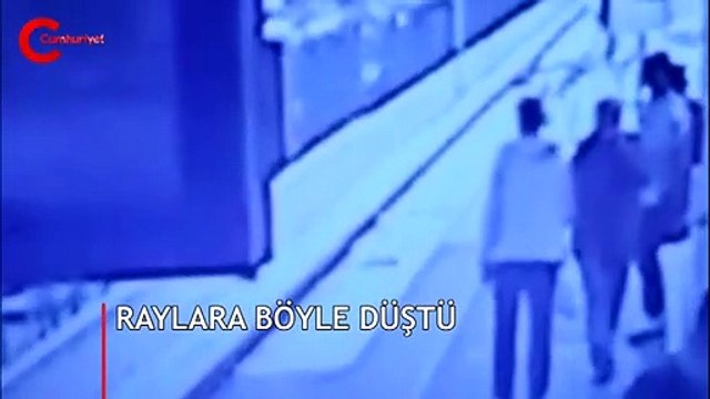 Metroda bayılan gencin raylara düşme anı kamerada
