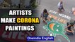 Surat: Artists make corona paintings at residential areas  to create awareness on Covid-19 |Oneindia