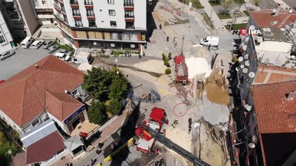 Doğalgaz patlamasının yaşandığı alan havadan görüntülendi