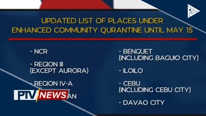 Ilang rehiyon at probinsya, mananatili sa ECQ hanggang May 15