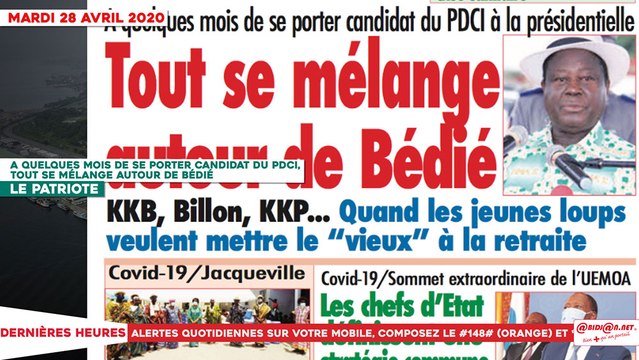 Le Titrologue du 28 avril 2020 : A quelques mois de se porter candidat du PDCI, tout se mélange autour de Bédié