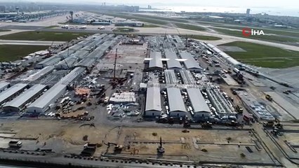 Yeşilköy salgın hastanesinin içerisindeki çalışmalar böyle görüntülendi