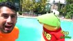 Pretend Play Swimming Pool! Shark Racing and Toy Hunt with Gus the Gummy Gator!