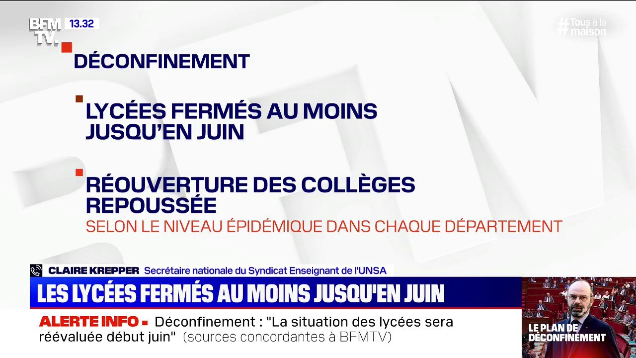Lycées fermés jusqu'en juin, réouverture des collèges repoussée: pour l'UNSA, c'est "une décision sage"