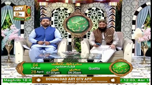 Naimat e Iftar - Islam Aur Quran - Shan e Ramzan - 28th April 2020 - ARY Qtv