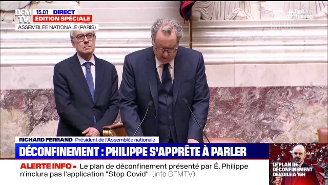 Richard Ferrand, président de l'Assemblée nationale, ouvre la séance consacrée au déconfinement