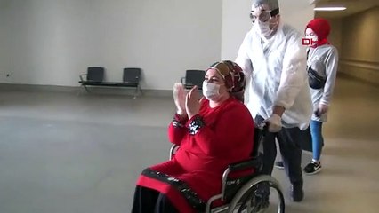 YOZGAT Koronavirüsü yenen 3 çocuk annesi, alkışlarla taburcu edildi