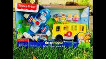 New FISHER PRICE Little People AIRPLANE SCHOOL BUS Going Places Travel Set Toy Opening-