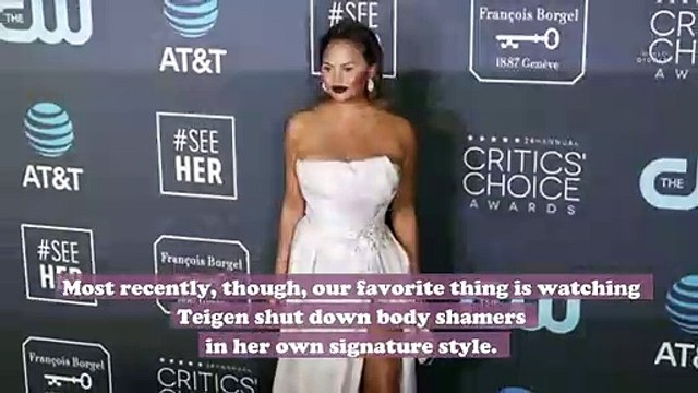Chrissy Teigen clapped back at body-shaming comments on her swimsuit “thirst trap”