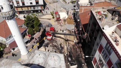 Doğalgaz patlamasının yaşandığı alan havadan görüntülendi