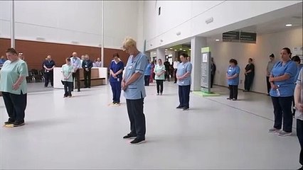 Forth Valley Royal Hospital staff minute's silence for key workers who have died