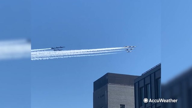 Thunderbirds and Blue Angels flyover city to pay tribute to healthcare workers