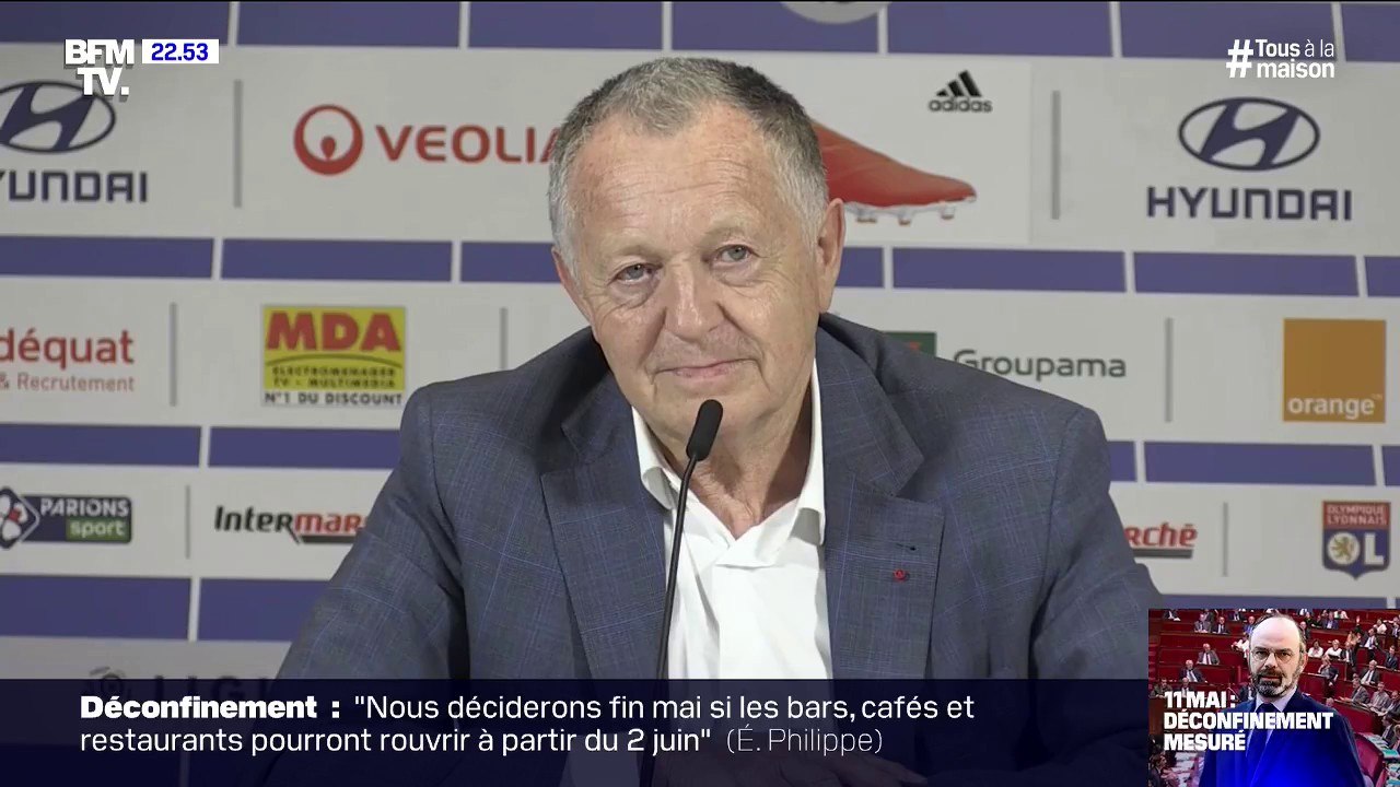 Football: pour le président de l'OL, Jean-Michel Aulas, la fin prématurée de la saison "va poser un certain nombre de problèmes" (info RMC sport)