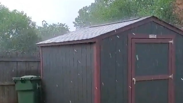 Large hail hits Oklahoma as storms roll through