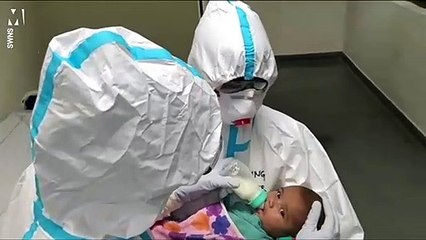 Nurses care for baby after family catch coronavirus