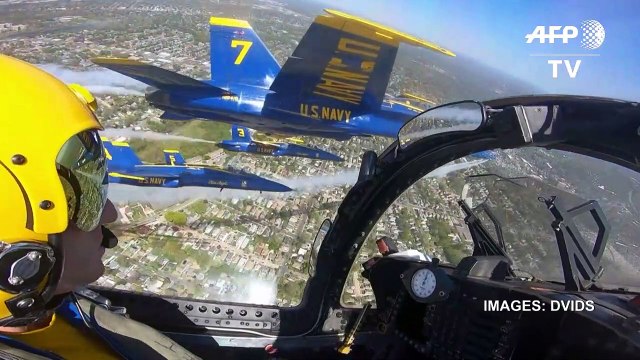 US Thunderbirds and Blue Angels salute frontline workers with flyover