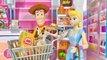 GROCERY Food SHOPPING with WOODY and Bo Peep Toy Story Dolls for Kids