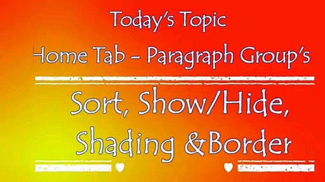 Sort | Border | Shading  in word | Home Tab | Microsoft Word Tutorial In Hindi Series (Video 15th)