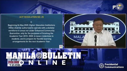 Colleges, universities not in ECQ areas may reopen on May 4