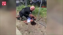 ABD'li polisin 14 yaşındaki çocuğu darp ettiği anlar kamerada