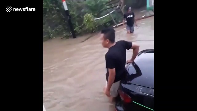 Flash flooding batters parts of Indonesia causing severe structural damage