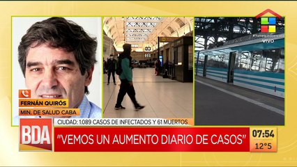 Ferán Quirós, Min. Salud CABA: "Los casos de coronavirus empezarán a subir más en mayo"