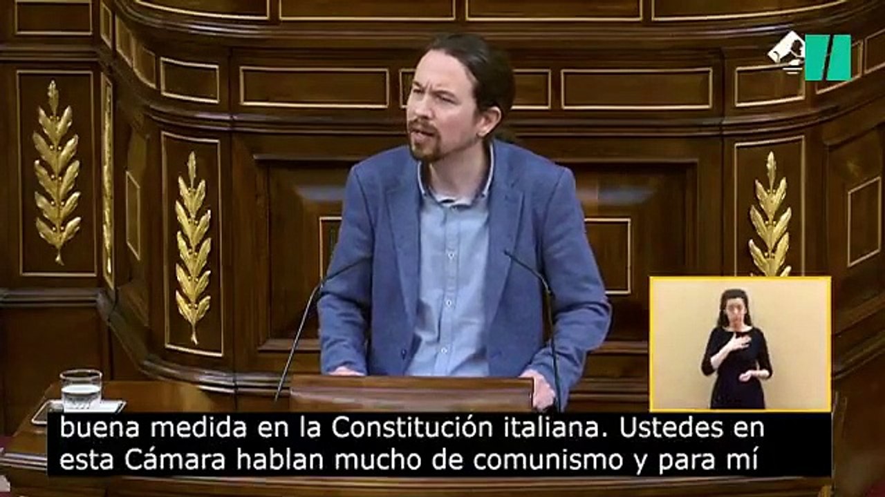 Pablo Iglesias , vicepresidente del Gobierno de España, reivindicando el comunismo