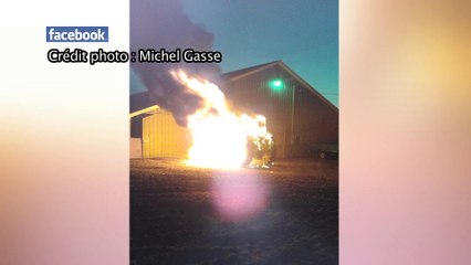 Feu de tracteur à Rivière-du-Loup, le pire est évité