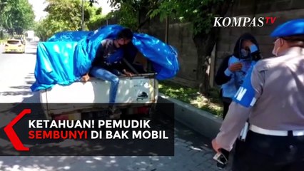 Nekat! Pemudik di Surabaya Ketahuan Sembunyi di Dalam Terpal