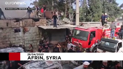 شاهد: عشرات الضحايا في انفجار صهريج وقود مفخخ بمدينة عفرين شمال سوريا