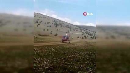 Freni patlayan traktör kayaya çarptı...Yaralanan sürücü hava ambulansıyla hastaneye kaldırıldı
