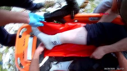 ANTALYA Sarp arazide düşüp bacağını kırdı, 3 saatte kurtarıldı