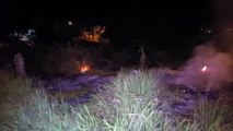 Incêndio em vegetação provoca grande quantidade de fumaça no Bairro Alto Alegre